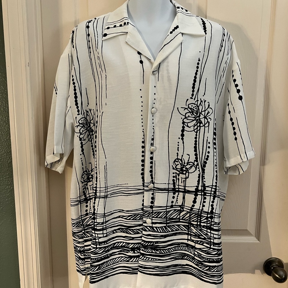 Paitano Italy -Dress shirt button down-Textured polyester- like New- XL Men